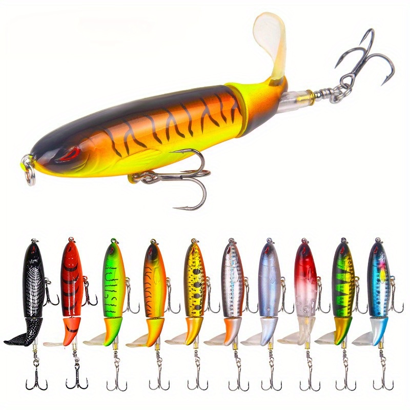 Topwater Fishing Lure Artificial Hard Bait Soft Rotating - Temu