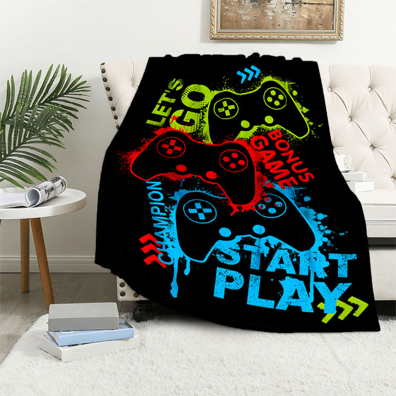 

1pc Game Flannel Blanket For All Season, Cozy Warm Soft Blanket For Travelling