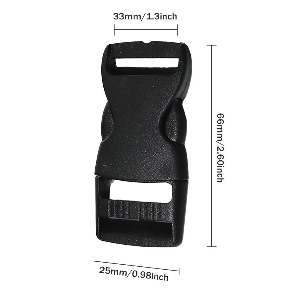 25mm(0.98) Metal Slide Strap Adjustable Buckle Fastener Black