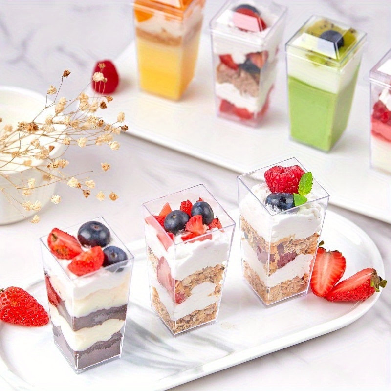 5 10pcs 3oz 100ml square mousse cup disposable dessert cup - Temu