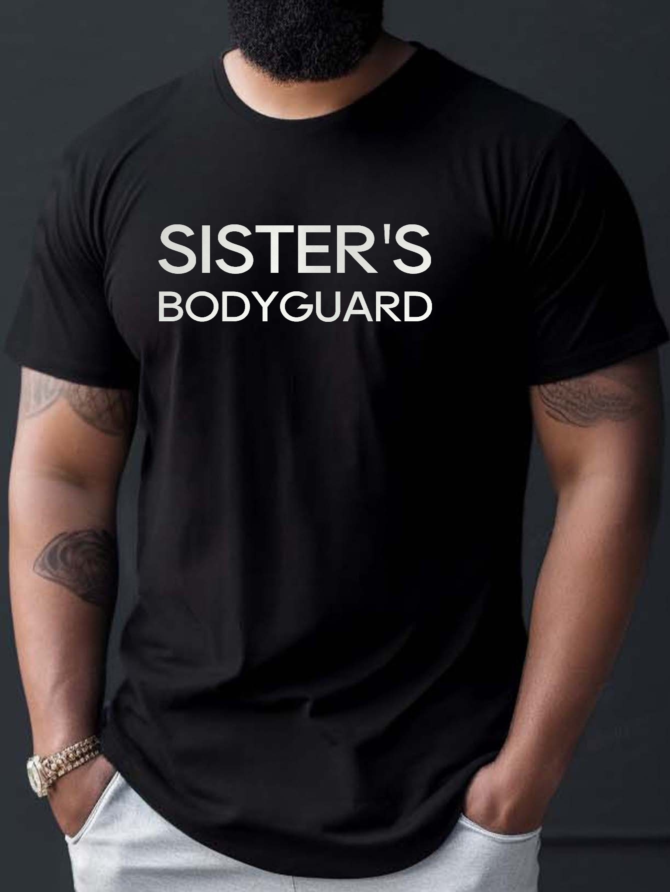 Camiseta Impresa Guardaespaldas Hermana Camisetas Hombres - Temu