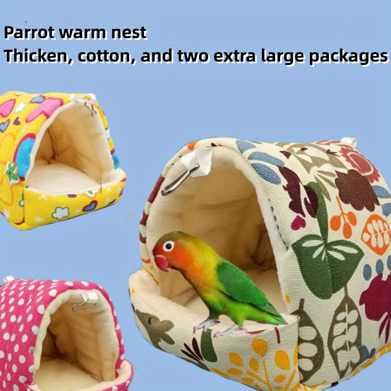 Hilewa Hiver chaud nid d'oiseau maison en peluche perroquet maison