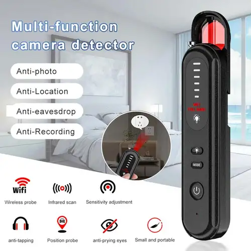 Dispositivo Anti-espía láser RF Detector de cámaras y micrófonos ocultos.