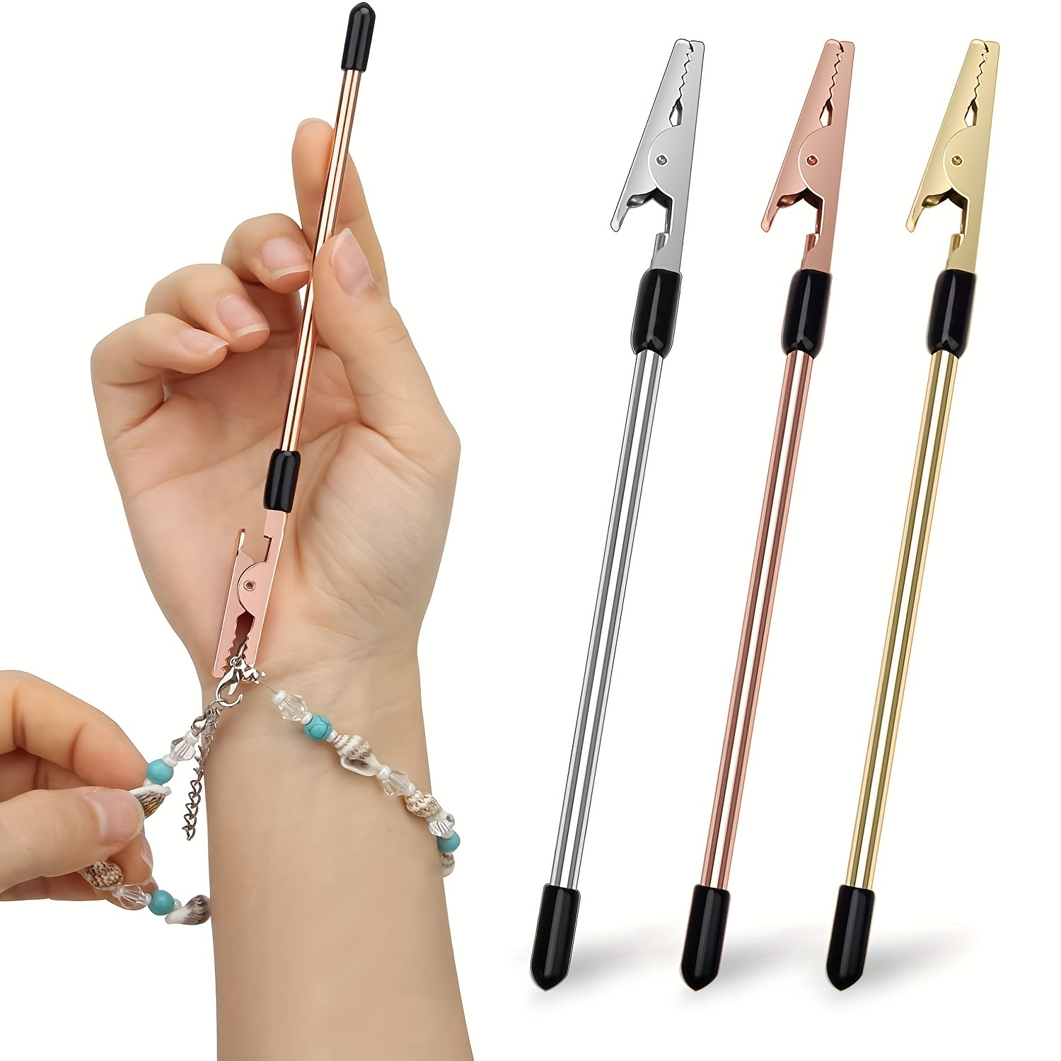 

Jewelry Making & Repair Kit: Bracelet Helper Tool With Clips, Extender Pliers - Fastening And Hooking Equipment