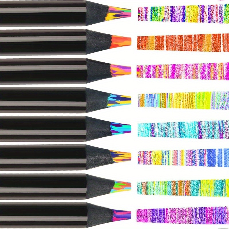 12pcs Four-color One-core Rainbow Pens - Each One Is The Same 4 Colors, One  Pen Can Draw 4 Colors,DIY Graffiti Creative Colored Wooden Pencils, Easy T