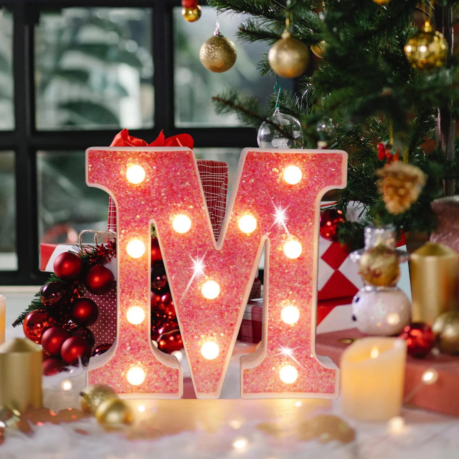 1pc Lighting Glowing Letters Light, LED Battery Powered Letter Light, For Bedroom Birthday Party Wedding Home Christmas Decoration details 3