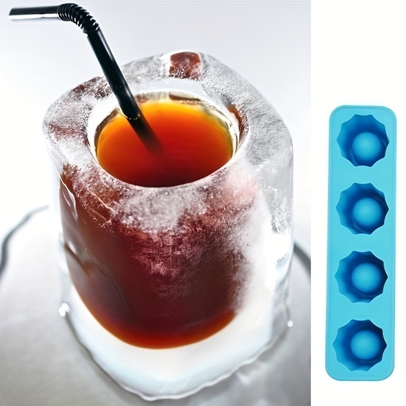Cheap PDTO Silicone Shot Glass Ice Molds Ice Cube Trays 4 Cavities Ice Shot  Glass Mold DIY