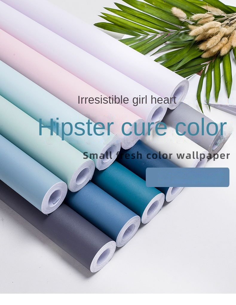 Solid Color Self-adhesive Wallpaper PVC Waterproof oil Wallpaper