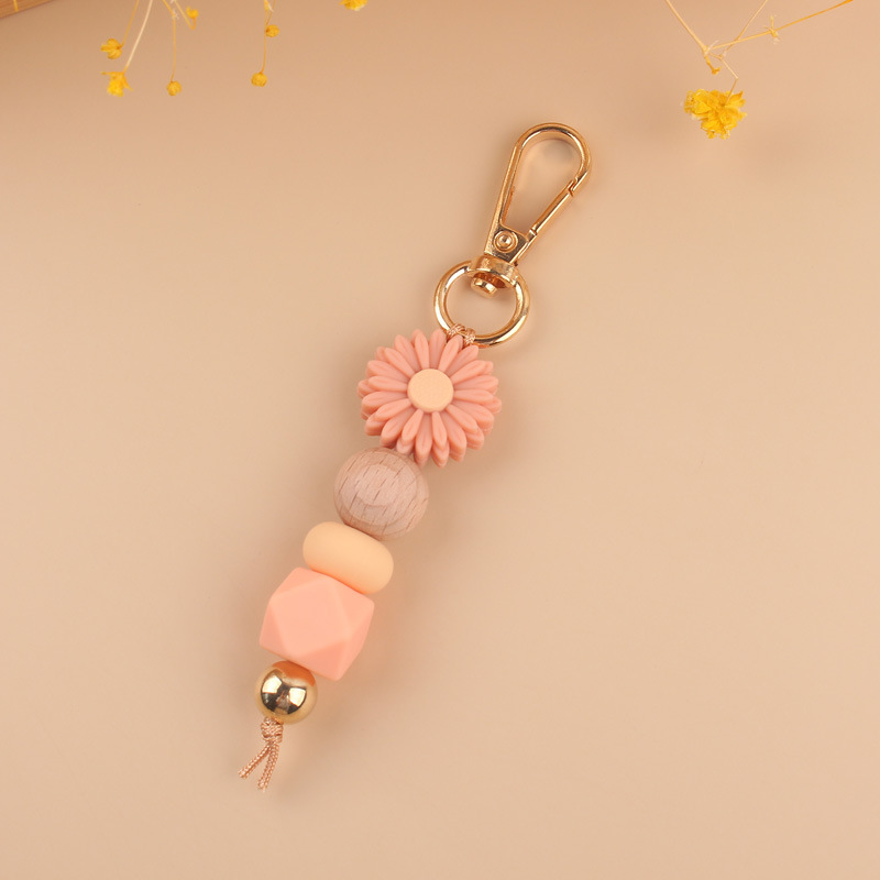 Silicone hot sale bead keyring