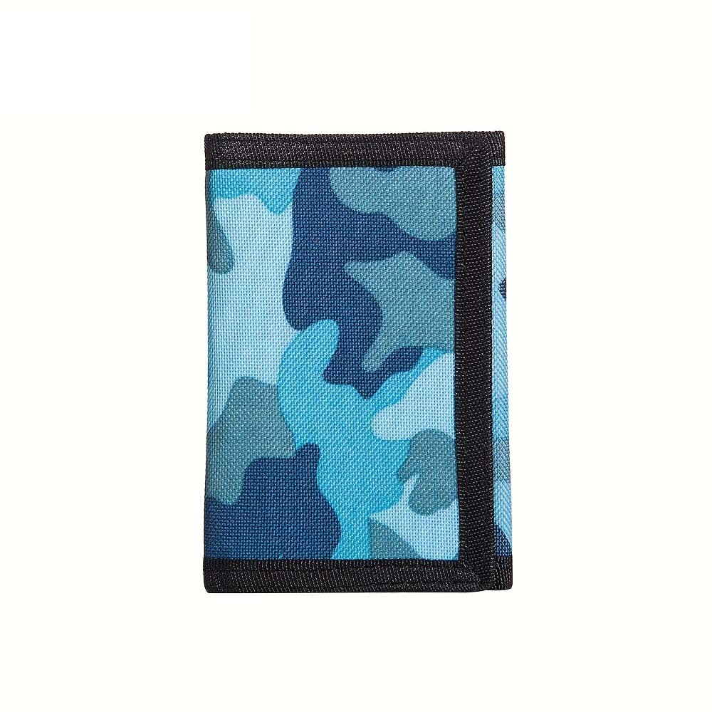 1pc Cartera Trifold Casual De Lona Con Estampado De Camuflaje Para Niño,  Cartera Exterior Con Cremallera