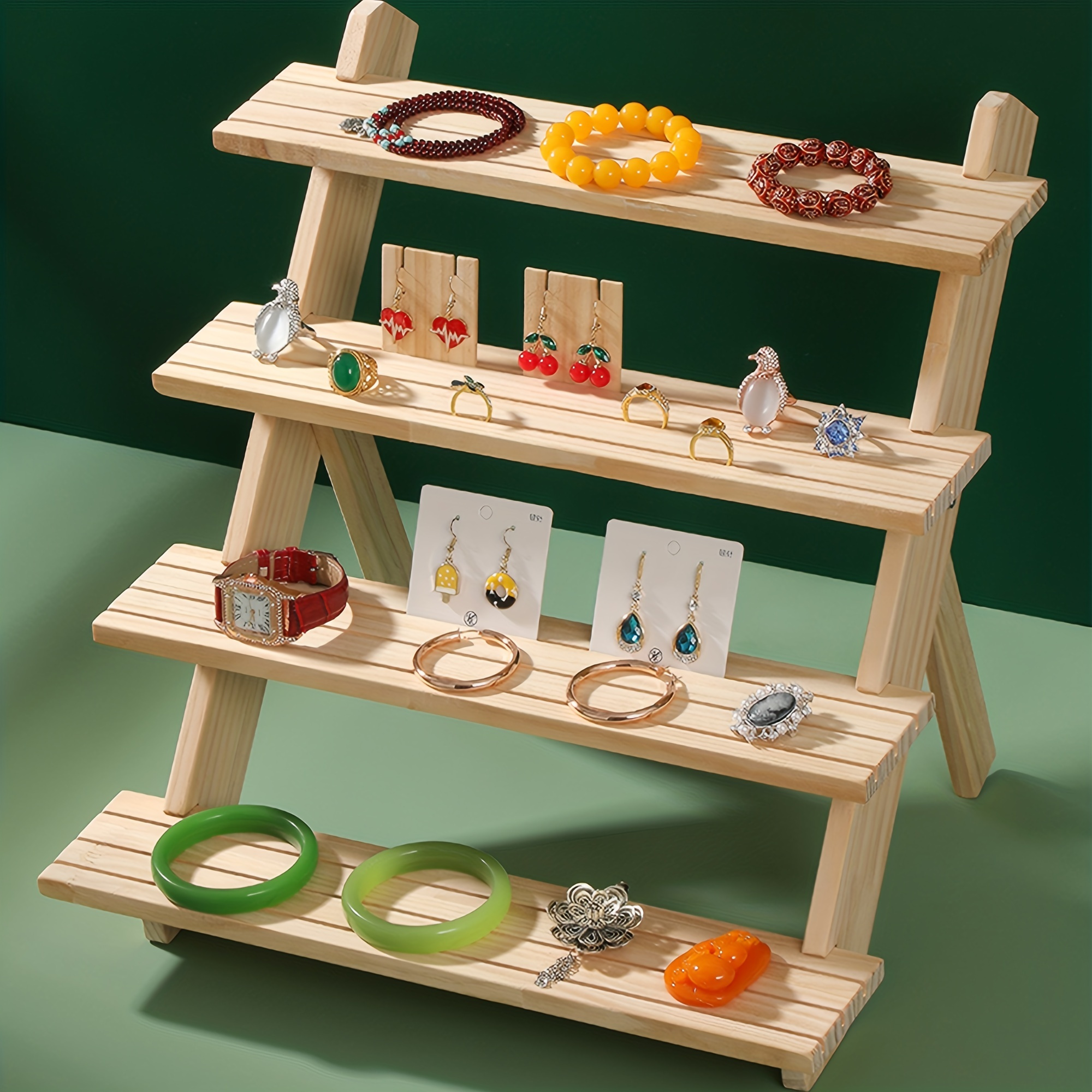 Sticker Display Stand With 9 Pockets 3 Tier Wooden Retail - Temu