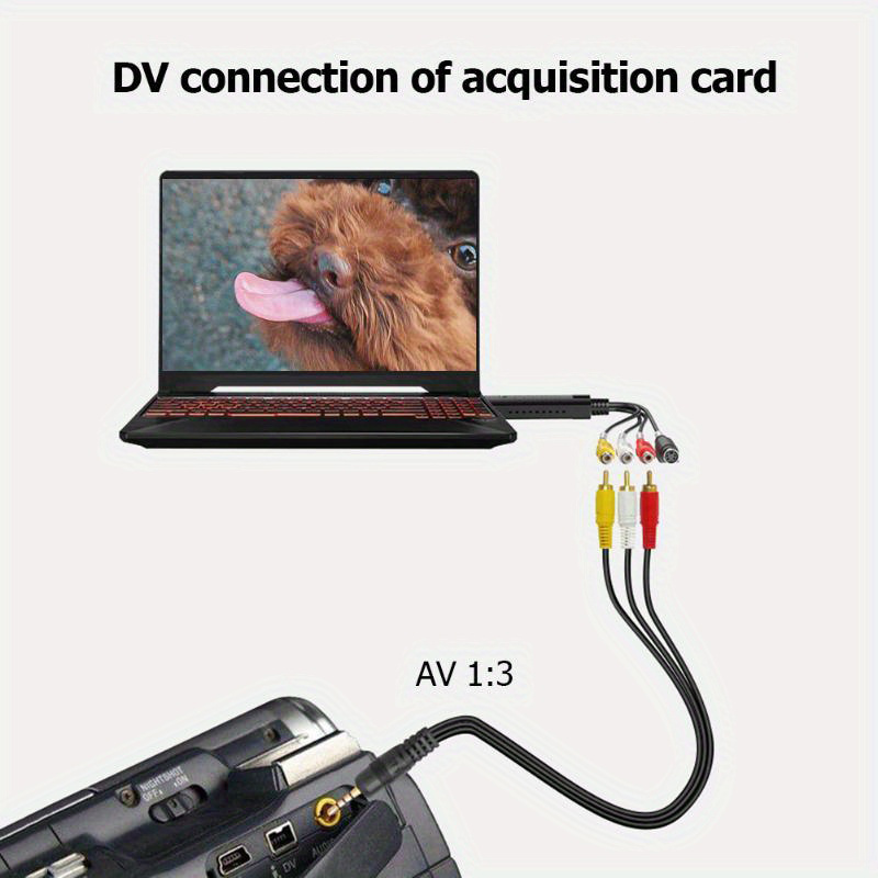 RCA Video Input Output Adapter Cable W/ Headphone Style Plug Camcorder Mini  DVR