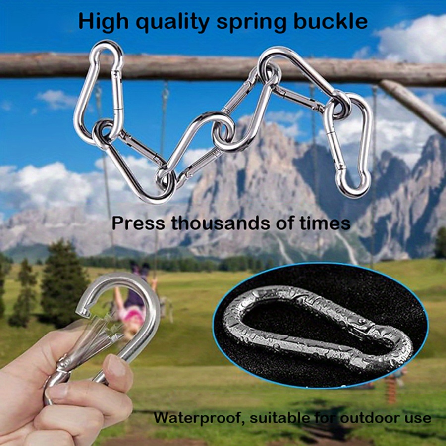 4pcs 304 Stainless Steel Hook Spring Snap Hooks Heavy Duty Carabiner Clip  Keychain 1 96in 2 75in Suitable For Outdoor Camping Fishing Hammocks Swings  Hiking Travel Backpacks Keychains Etc - Sports & Outdoors - Temu