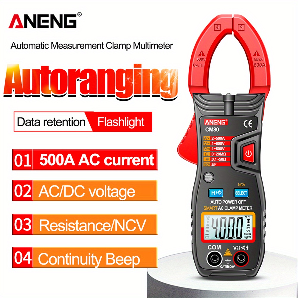 Aneng A3003 Testeur électrique Stylo 4-600v Ac / dc Détecteur de tension  sans contact Multimètre Circuit 4000 Comptes Breaker Finder Outil