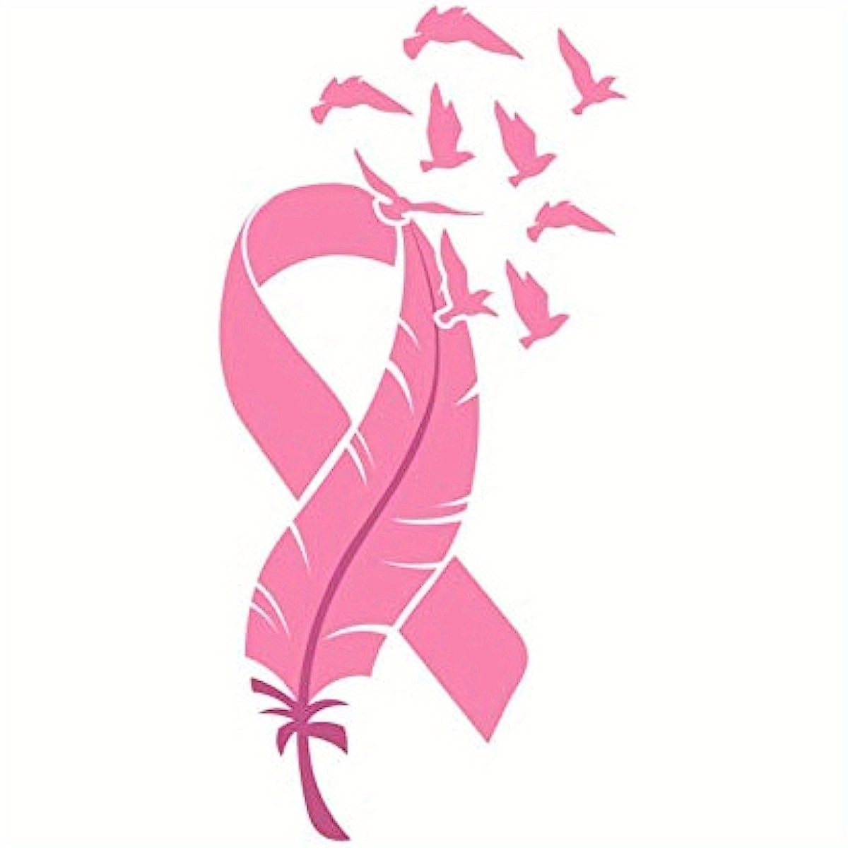 12 -1.25x2 Pink Ribbons for Breast Cancer Awareness-Laptop Tablet Cell Car