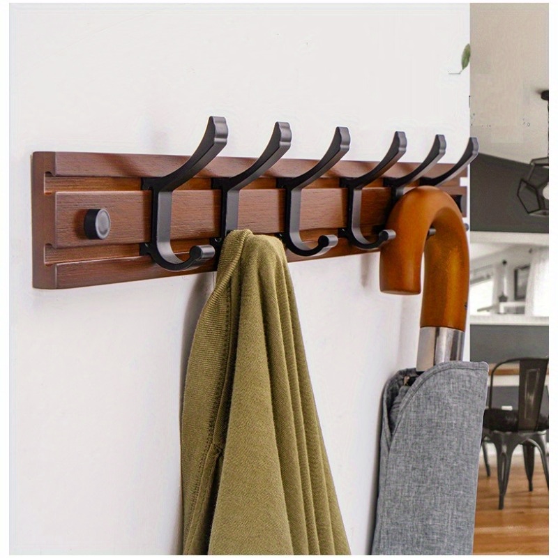  Home Office Ki Modern Hook Rail/Coat Hat Rack with 4 Heavy Duty  Coat and Hat Hanging Hooks, 19-Inch Wall Mounted Jacket Clothes Towel Scarf  Hanger,Flat Natural, Bamboo : Home & Kitchen