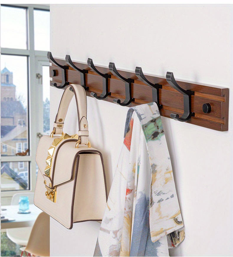 Bamboo Wall Hanger Coat Rack Colorful Simple Clothes Hook-Free