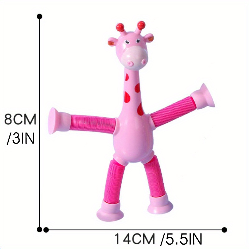 1 juguete telescópico de jirafa con ventosa, tubos sensoriales