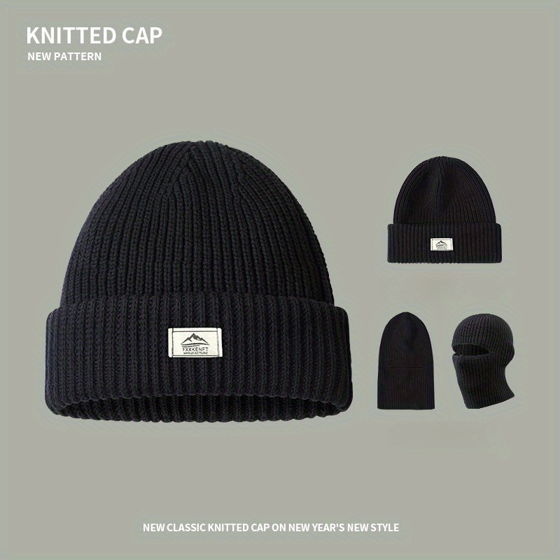 1pc Cappello Invernale Uomo, Nuovo Cappello Nero Maglia Invernale, Cappello  Lettere Uomo, Cappello Caldo Ragazzi - Gioielli E Accessori - Temu Italy