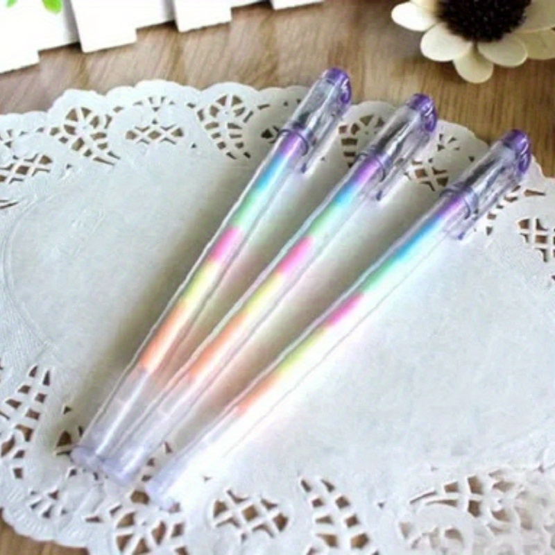 TEMU 3/5pcs Highlighters, 6 Colors, Gel Pen, School Office Supplies