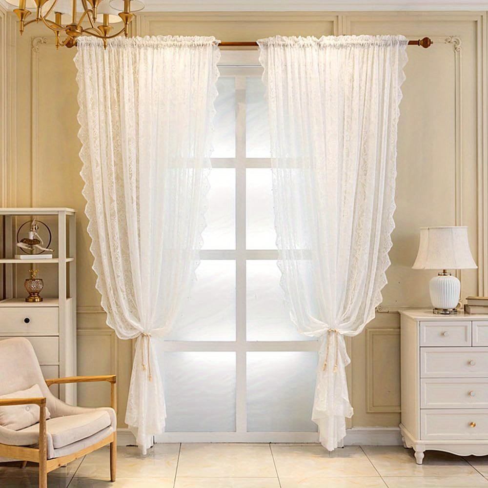 Cortinas traslúcidas blancas con bolsillo para barra, cortinas de gasa con  bolsillo para barra, para sala de estar, dormitorio, patio, patio, textura