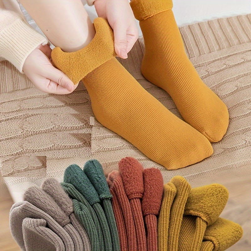 Women Thermal Socks -6 Pairs Ladies Thick Socks.velvet Snow Socks Warm Cosy