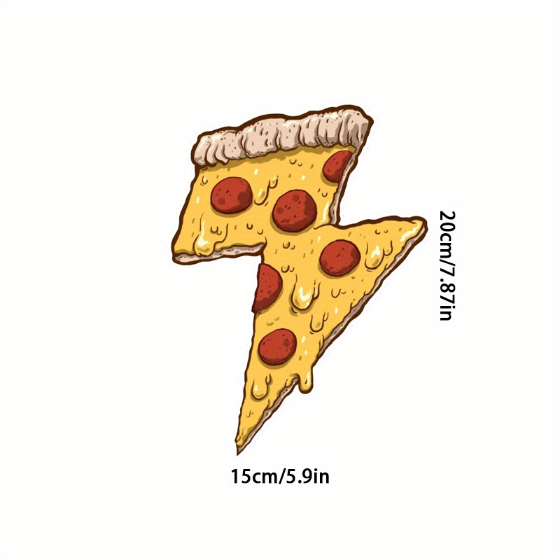 TEMU 1pc Ray Cheese Pizza Design Sticker Vinyl Waterproof Sticker For Car Laptop Wall Window Bumper