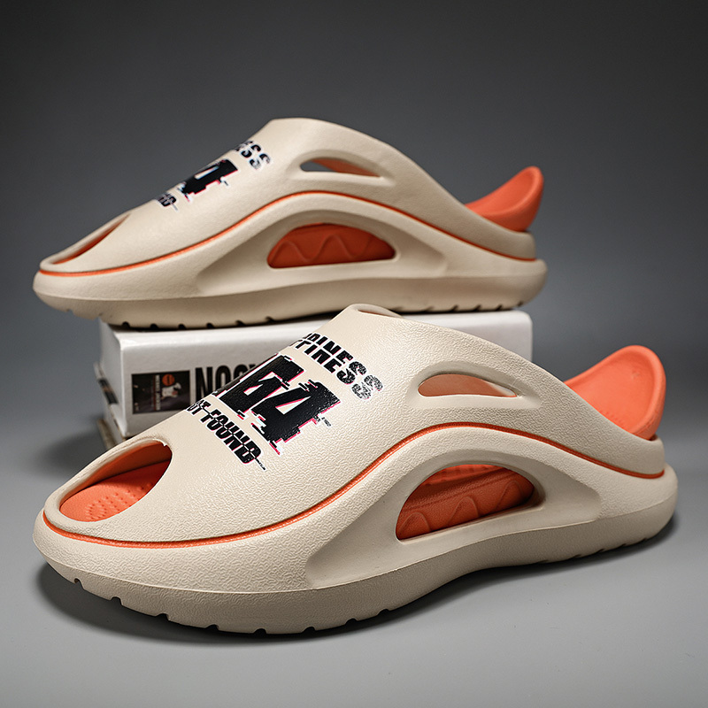 letter graphic eva slides women s fish mouth open toe non details 3