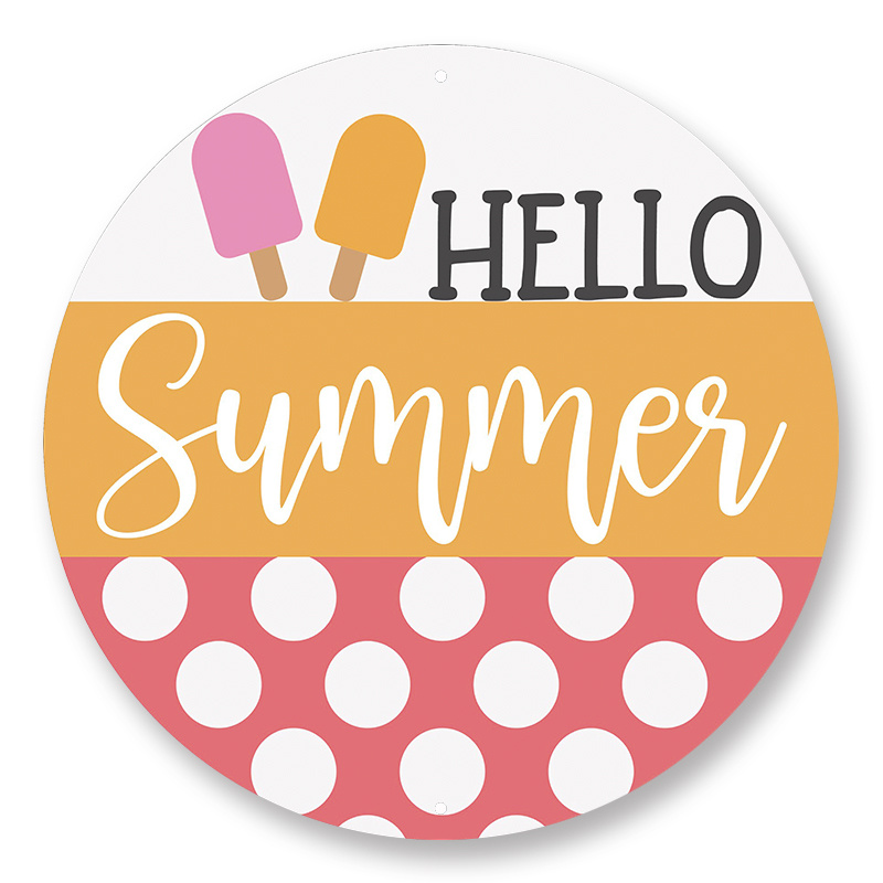 

1pc 8x8inch Aluminum Metal Sign Hello Summer