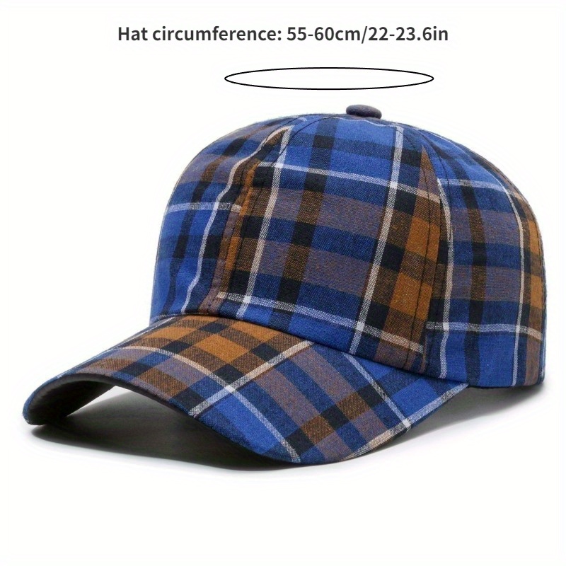1pc Checkered Casual Versatile Plaid Hat Summer Uv Protection Hat Jewelry & Accessories Temu