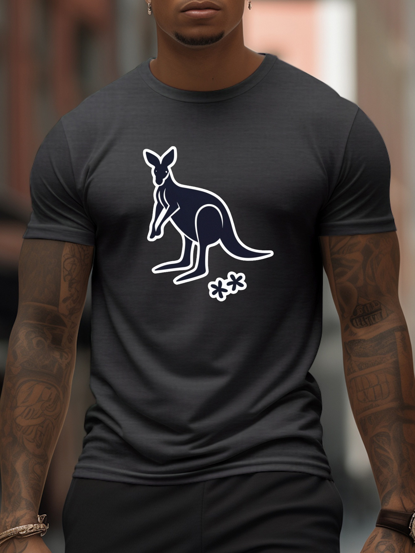 Kangaroo Shirt For Bady Color Dad Solid - Men\'s T V shirt Temu neck