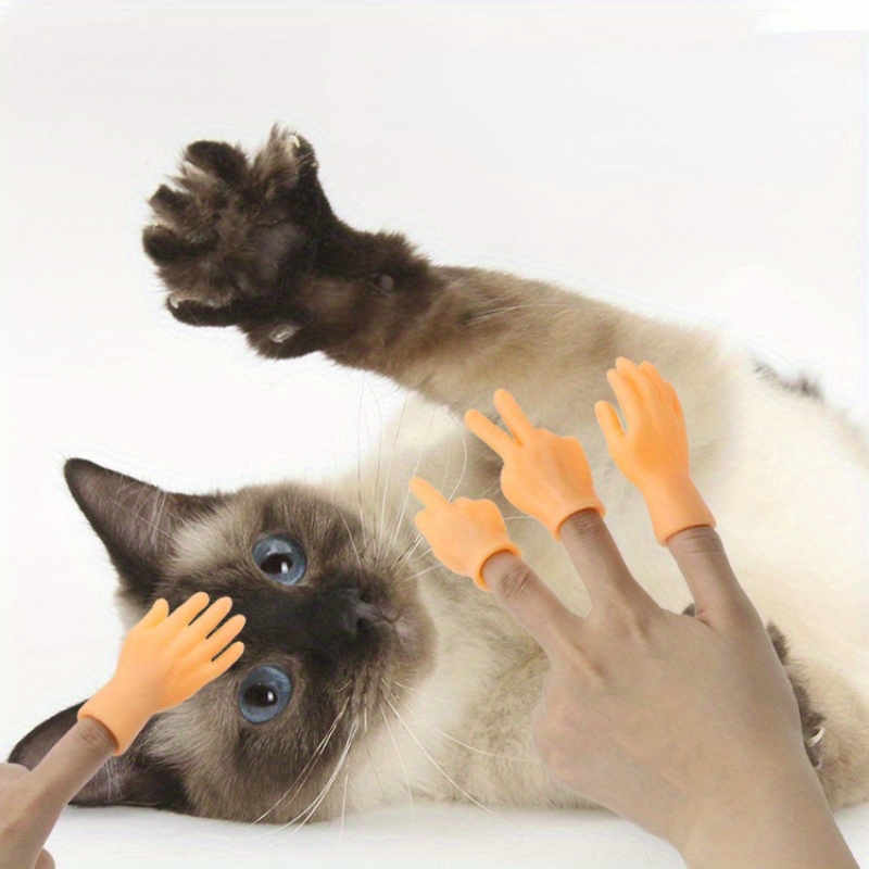 Tiny Hands Finger Puppets Mini Hands Tease Miniature Novelty Small Toys  Creative Cat Pet Funny Gifts Cat Toy Accessories