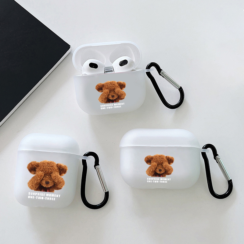 

Brown Bear Graphic Earphone Case For Airpods 1/2/3, Airpods Pro 1/2, Eey Gift For Birthday, Girlfriend, Boyfriend, Friend Or Yourself Pattern Headphone Case