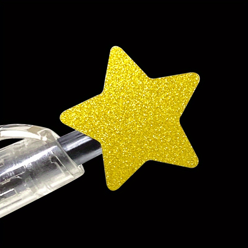 Pegatinas estrellas con brillo - Plateado + 20 etiquetas kraft Banderín