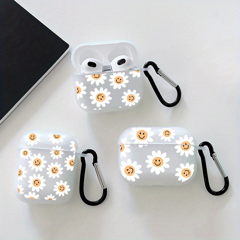 

Smiling Flowers Graphic Earphone Case For Airpods 1/2/3, Airpods Pro 1/2, Eey Gift For Birthday, Girlfriend, Boyfriend, Friend Or Yourself Pattern Headphone Case