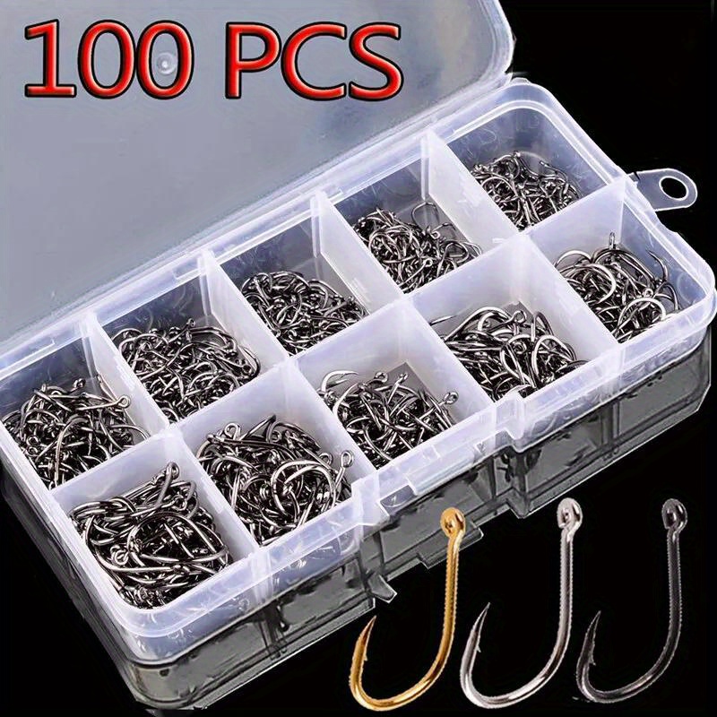 Stainless Steel Barbed Fishing Hooks Set Perfect - Temu
