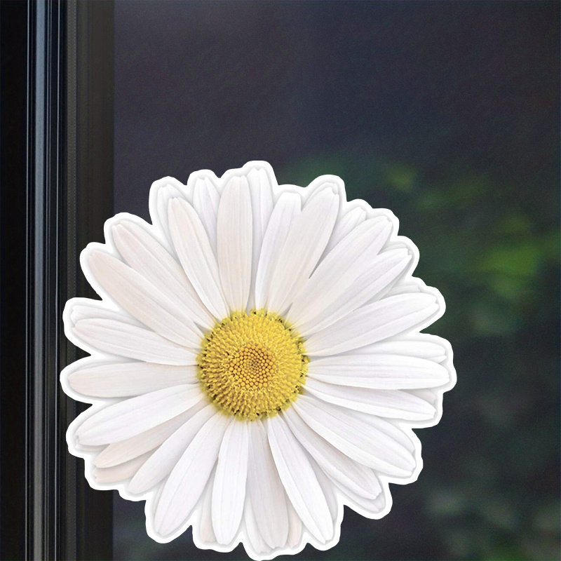 2 Sheets Transparent White Daisy Flower Vinyl Stickers Decals Waterproof  for Crafts Envelopes Water Bottles Car Scrapbook Card Making Journaling  Cups