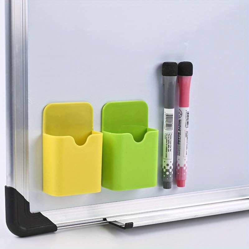 

1pc Small Pen Magnetic Box, Teaching Whiteboard Magnetic Storage Pen Shelf, Magnetic Plastic Container, Storage And Organization For Study, Class