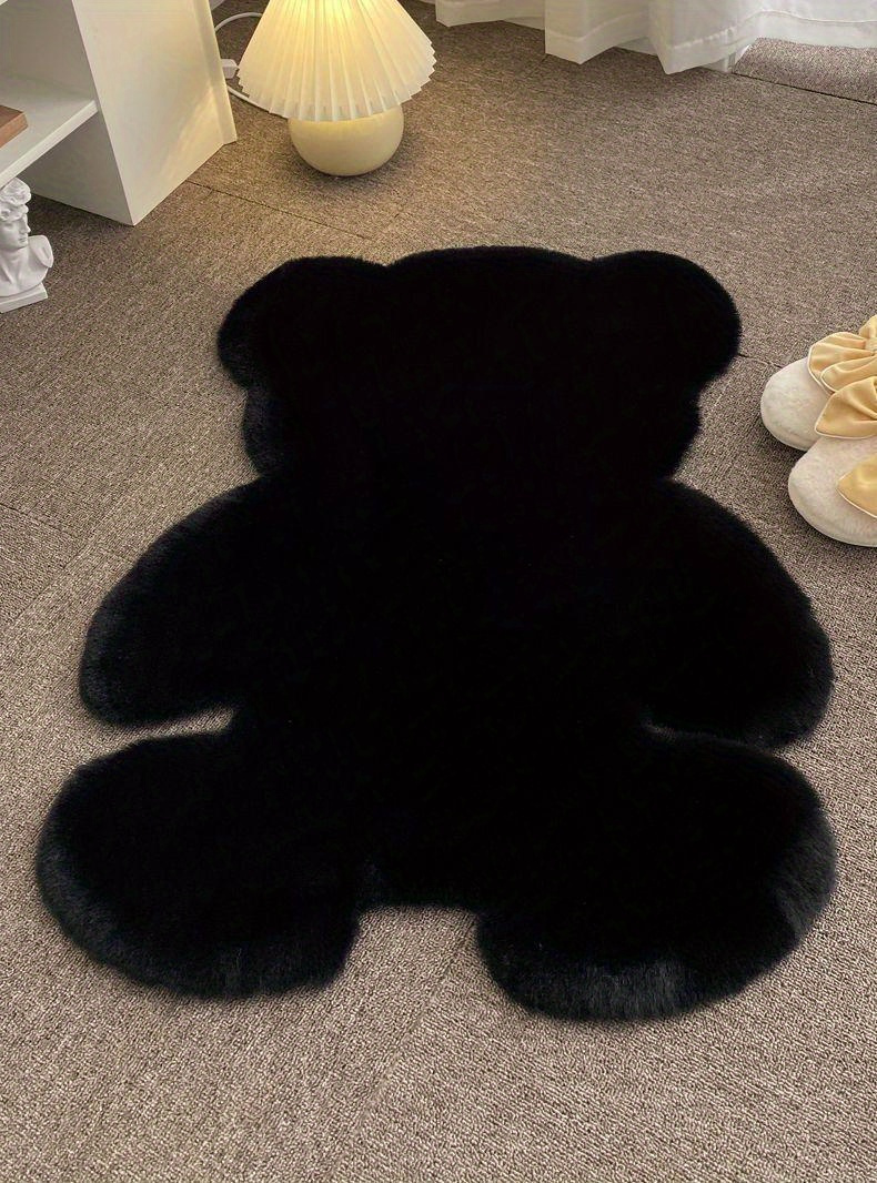 1pc bear shaped area rug cute animal pattern fluffy   furry throw carpet anti   floor mat for sofa shower supplies entryway sofa seat floating window spring decor home   area spring decor room supplies details 17