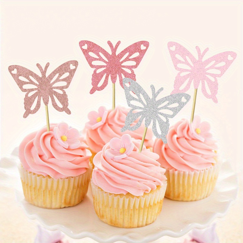 72pcs Toppers Pastel Mariposa Comestibles Toppers Cupcakes - Temu