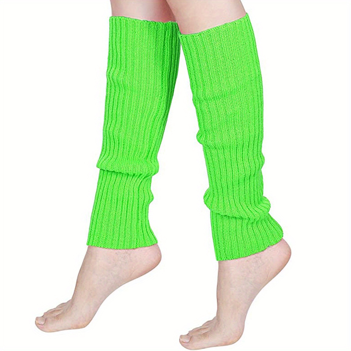 women's rib leg warmers solid color knee high stretchy
