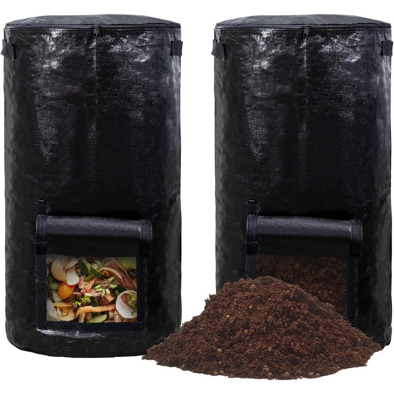 

2pcs, Compost Bag Home Garden Waste Compost Bag Compost Bag Tool Compost Bag Pe Cloth Planter Kitchen Waste Disposal Compost Bag Waterproof.13.8 * 23.6 Inch (about 35 * 60cm)
