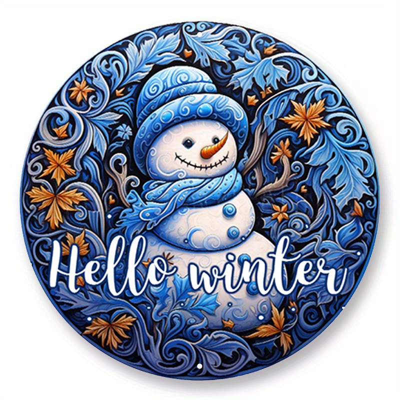 Outlets Hello snowman winter wreath