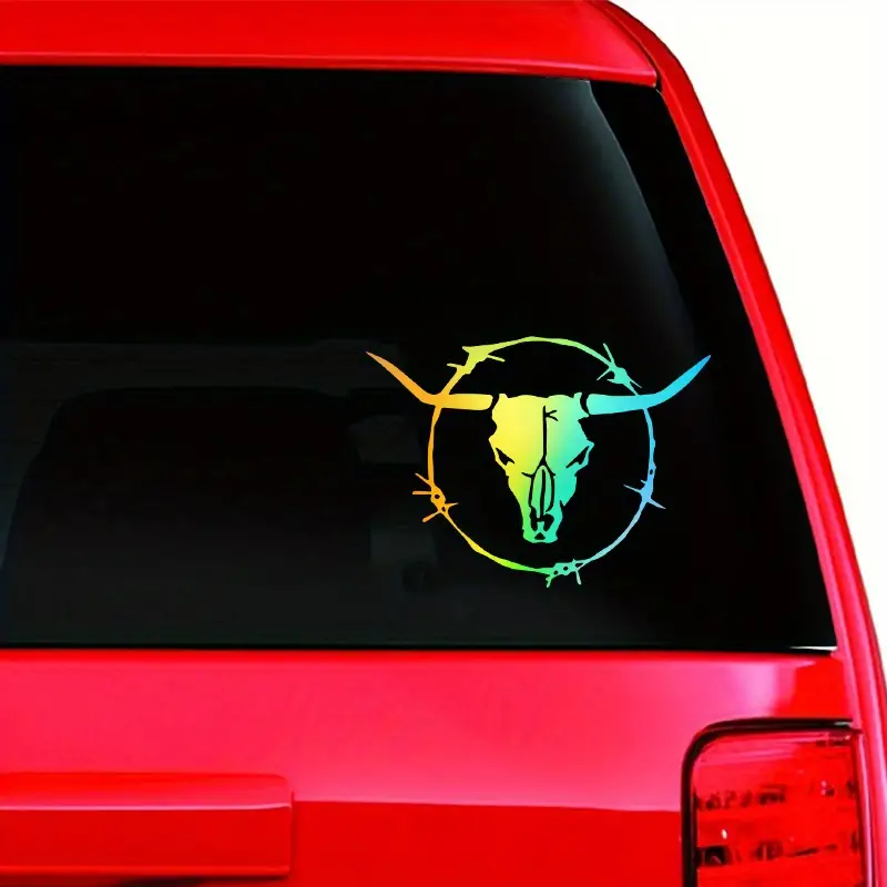 Bull Skulls Barb Wire Cow Country Trailer Car Sticker Laptop - Temu