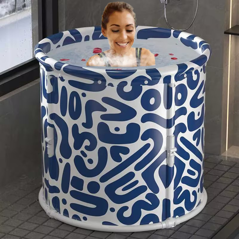 1pc foldable freestanding bathtub portable bathtub for indoor outdoor hot bath tub carriable soaking freestanding bathtub