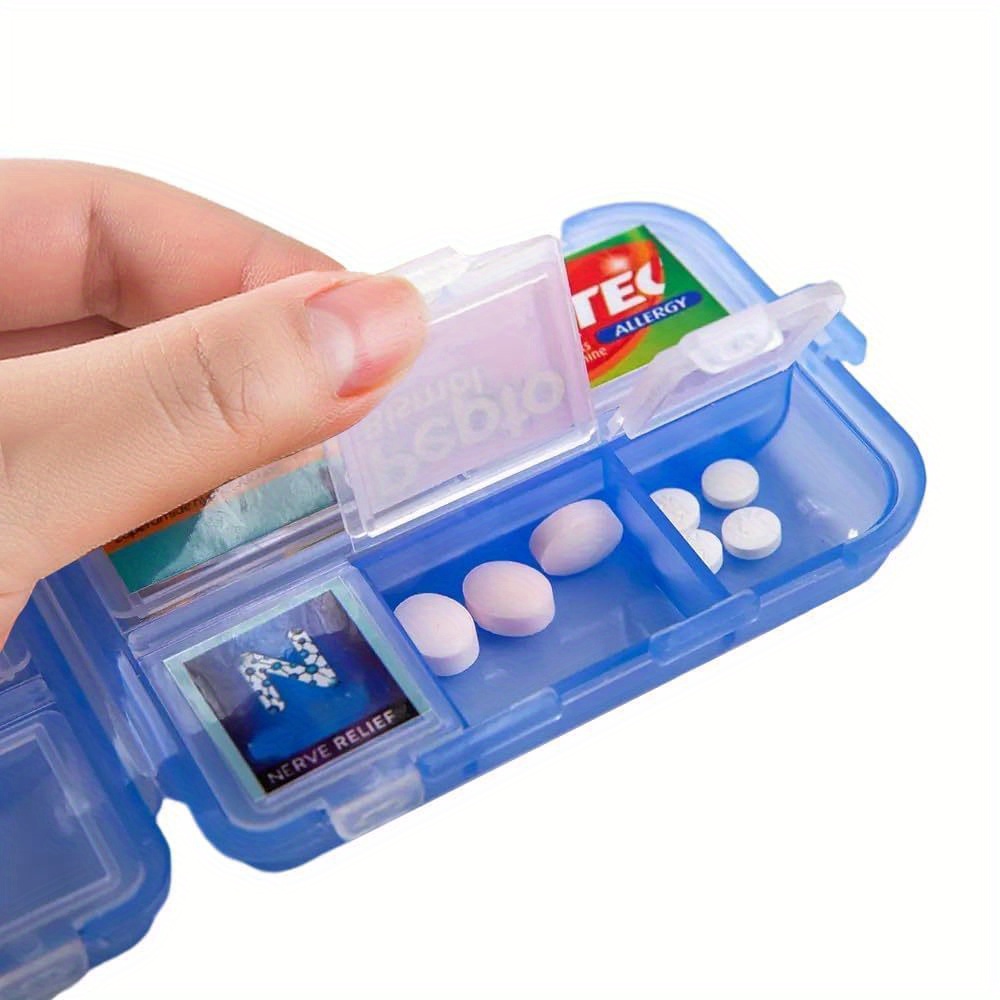  Naturetouch - Organizador de pastillas, caja de pastillas con 7  compartimentos, organizador portátil de medicamentos de viaje para el bolso  o el bolsillo, estuche de almacenamiento de pastillas para 7 días