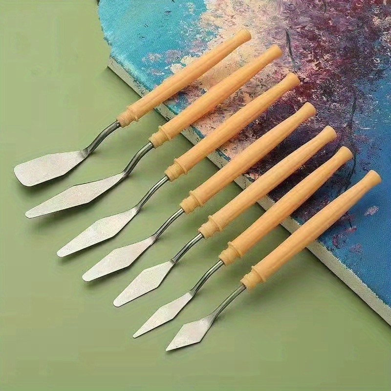 Conjunto 5 Piezas Espátulas Pintura Óleo Cuchillo Paleta - Temu