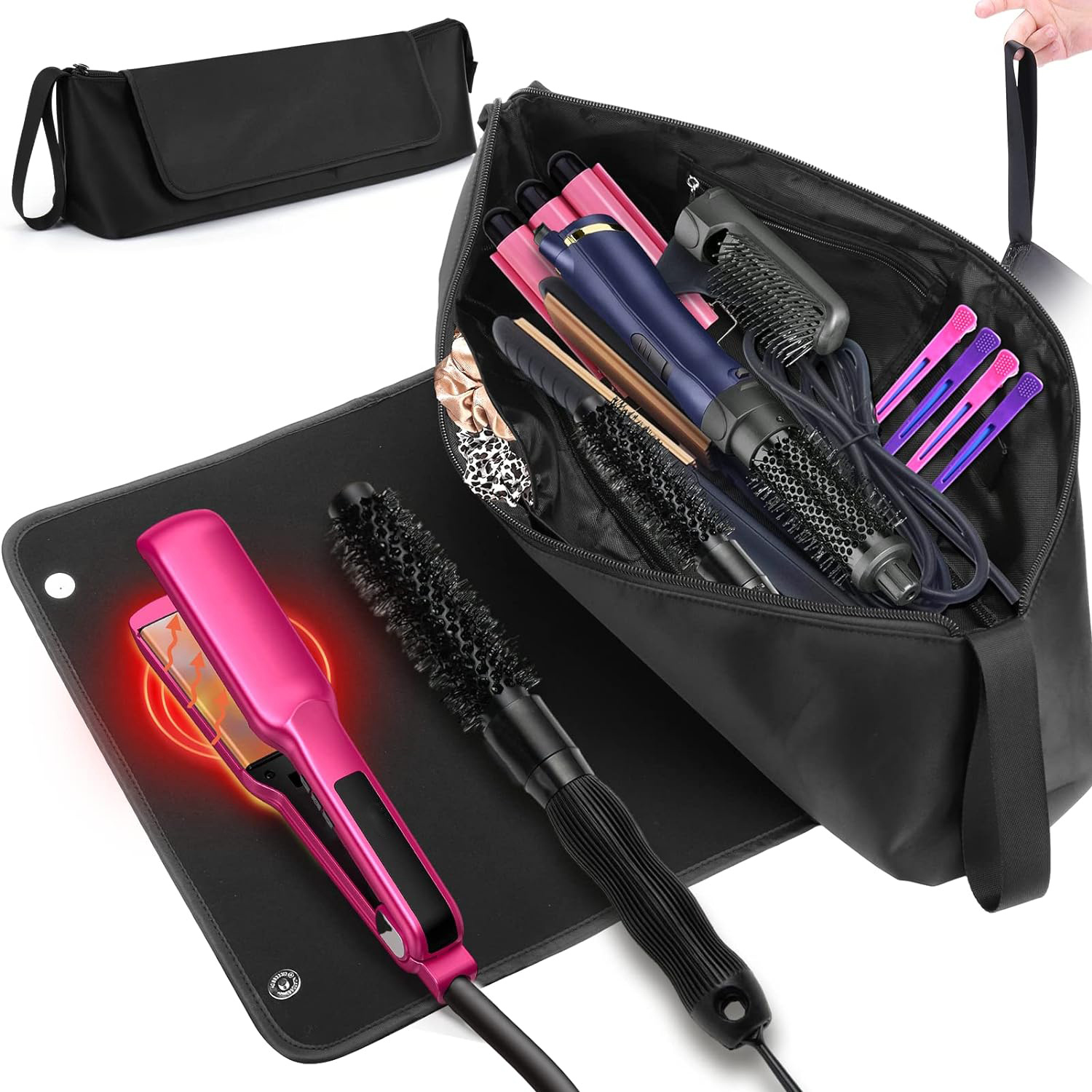 Curling iron holder travel sale