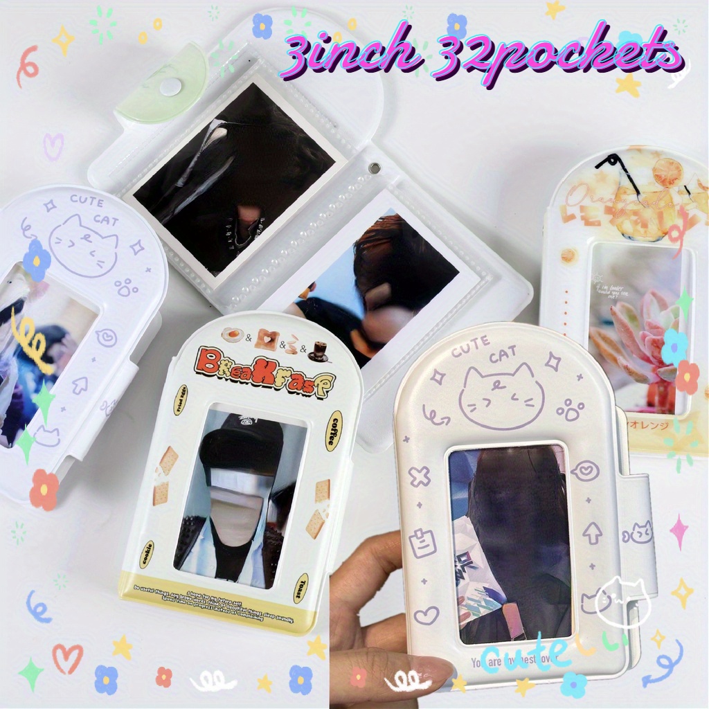 1pc, Cute Kawaii Mini Photo Album, 2 Inch 16 Card Slots, Small