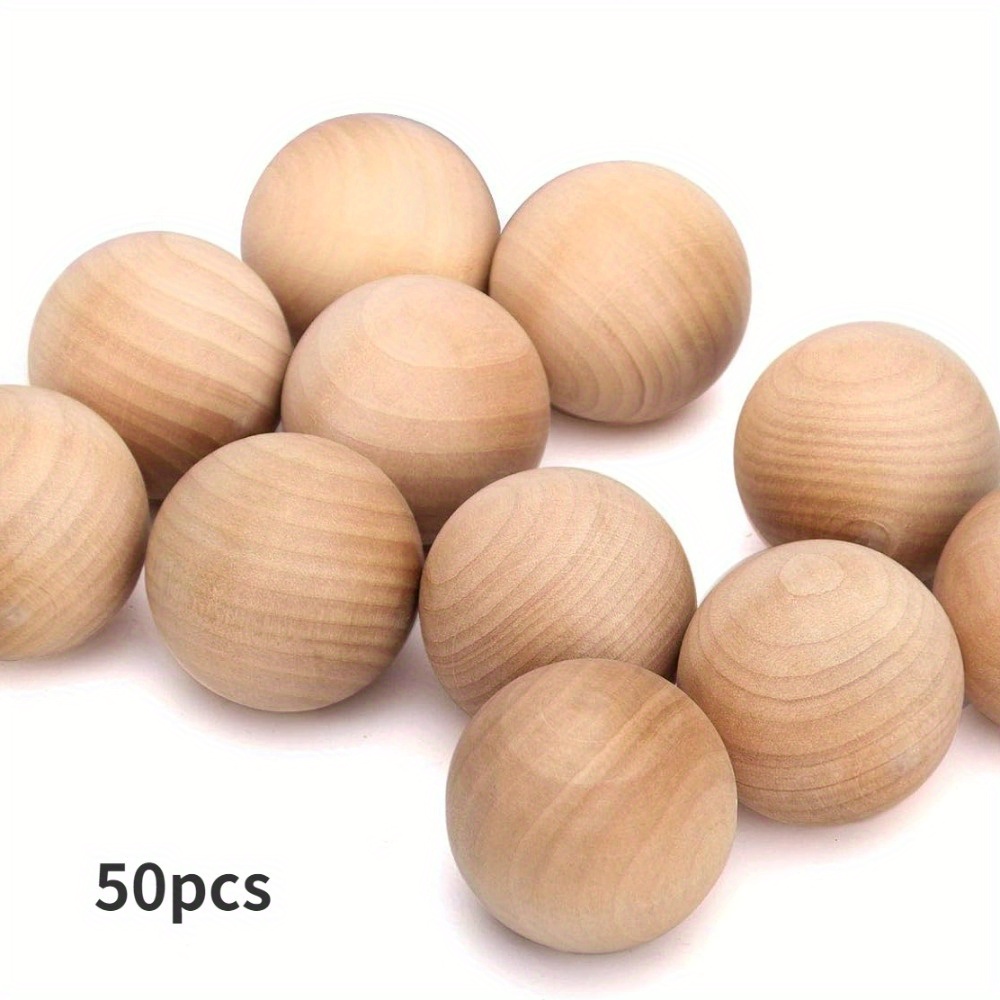 1 inch Wooden Round Ball, Bag of 100 Unfinished Natural Round